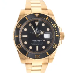 Rolex 18 Karat Yellow Gold Submariner Black/Black
