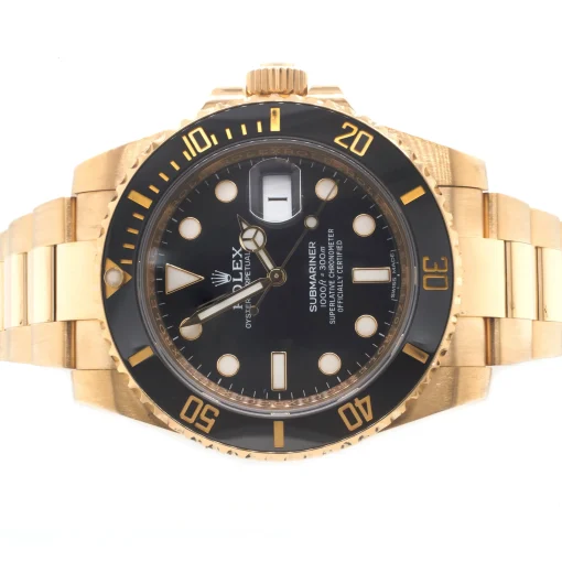 Rolex 18 Karat Yellow Gold Submariner Black/Black