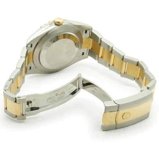 Rolex Stainless Steel and 18 Karat Yellow Gold Datejust 41, Custom Set Diamond Bezel