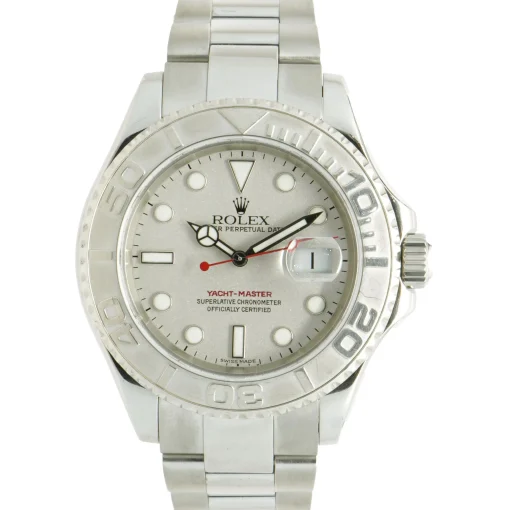Rolex Stainless Steel Yachtmaster with Platinum Bezel 40mm