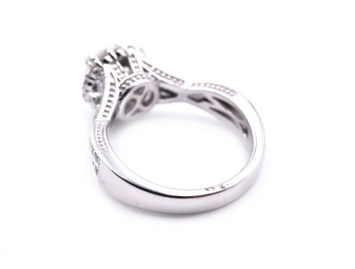Round Brilliant Cut 1.14 Carat Diamond 14k White Gold Engagement Ring