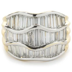 Salavetti 18 Karat Yellow Gold Channel Set Baguette Diamond Band