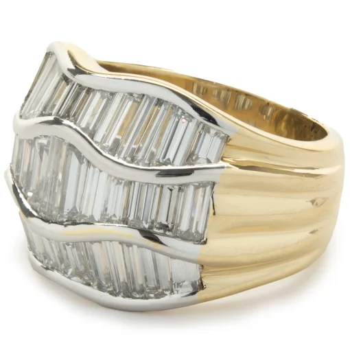 Salavetti 18 Karat Yellow Gold Channel Set Baguette Diamond Band