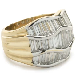 Salavetti 18 Karat Yellow Gold Channel Set Baguette Diamond Band
