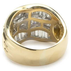 Salavetti 18 Karat Yellow Gold Channel Set Baguette Diamond Band