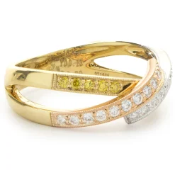 Simon G 18 Karat Tri-Tone Gold Diamond Band