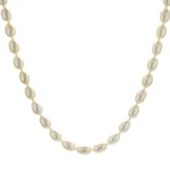 Slane & Slane Sterling Silver Diamond and Potato Pearl Necklace