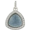 Soho Sterling Silver Turquoise Resin and Diamond Triangle Drop Pendant