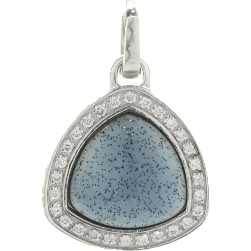 Soho Sterling Silver Turquoise Resin and Diamond Triangle Drop Pendant