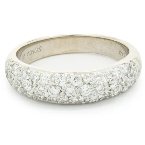 Sonia B 14 Karat White Gold Pave Diamond Band