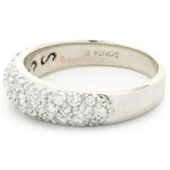 Sonia B 14 Karat White Gold Pave Diamond Band