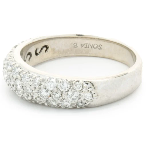Sonia B 14 Karat White Gold Pave Diamond Band