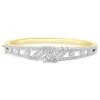 Spritzer & Furmann 14 Karat Yellow & White Gold Vintage Diamond Bangle Bracelet