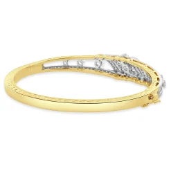 Spritzer & Furmann 14 Karat Yellow & White Gold Vintage Diamond Bangle Bracelet