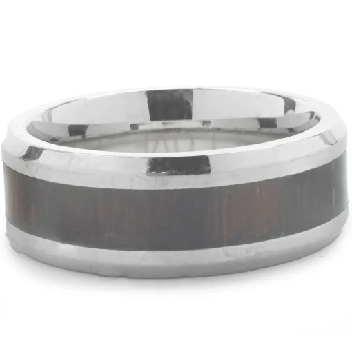 Stainless Steel 8MM Wood Inlay Band