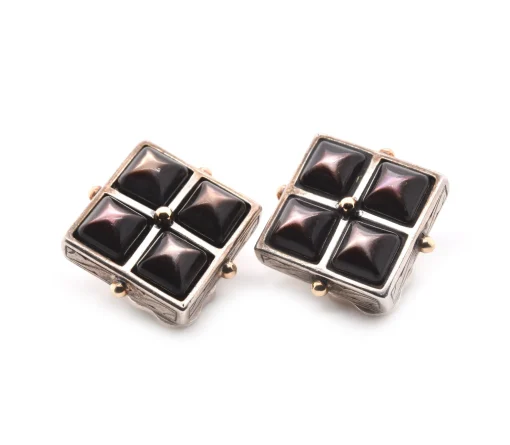 Stephen Dweck 18k Yellow Gold and Sterling Silver Mother-of-Pearl Clip-On Earrings