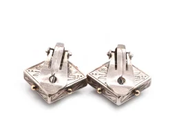 Stephen Dweck 18k Yellow Gold and Sterling Silver Mother-of-Pearl Clip-On Earrings