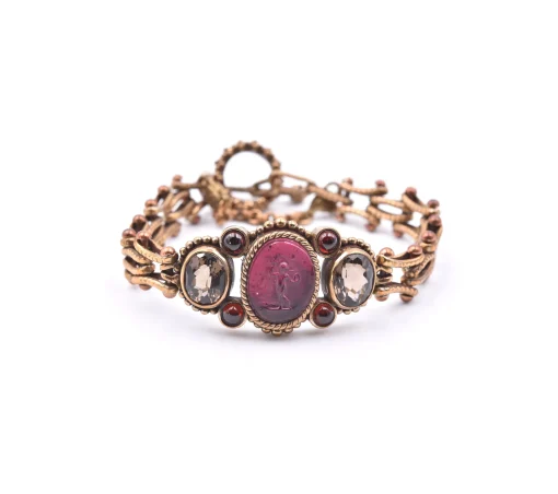 Stephen Dweck Sterling Silver Crystal and Gemstone Bracelet