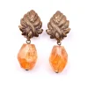 Stephen Dweck Sterling Silver Faceted Citrine Nugget Drop Earrings
