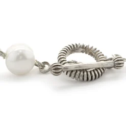Stephen Dweck Sterling Silver Pearl Station Necklace