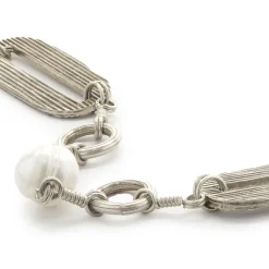 Stephen Dweck Sterling Silver Pearl Station Necklace