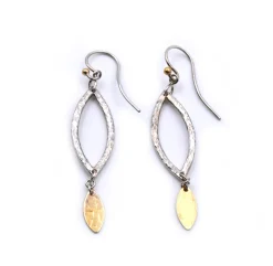 Sterling Silver and 18k Yellow Gold Dangle Earrings