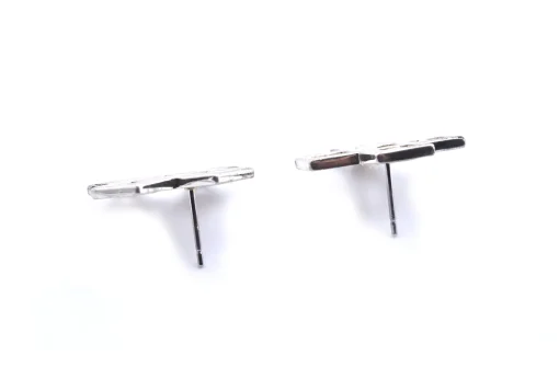Sterling Silver Cross Earrings Signed "Sergio Bustamante"