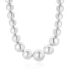 Sterling Silver Graduated Beaded Necklace