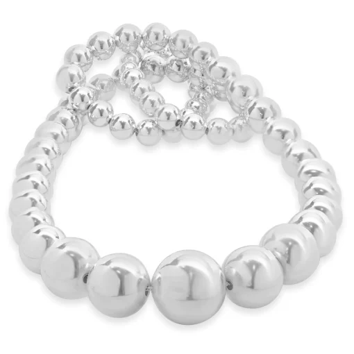 Sterling Silver Graduated Beaded Necklace