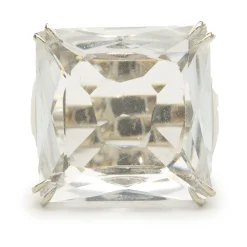 Sterling Silver Princess Cut Crystal Ring