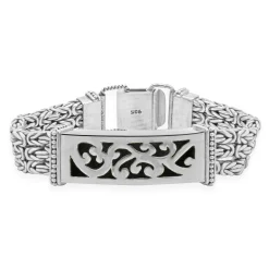 Sterling Silver Three Row Byzantine Style Bracelet