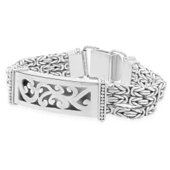 Sterling Silver Three Row Byzantine Style Bracelet