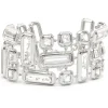 Sterling Silver Wide Crystal Bracelet