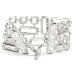 Sterling Silver Wide Crystal Bracelet