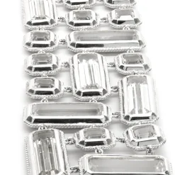 Sterling Silver Wide Crystal Bracelet