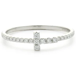 Tiffany & Co. 18 Karat White Gold Diamond T Eternity Ring