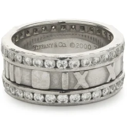 Tiffany & Co. 18 Karat White Gold Diamond Atlas Band