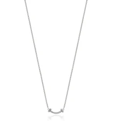 Tiffany & Co. 18 Karat White Gold T Smile Diamond Necklace