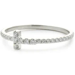 Tiffany & Co. 18 Karat White Gold Diamond T Eternity Ring