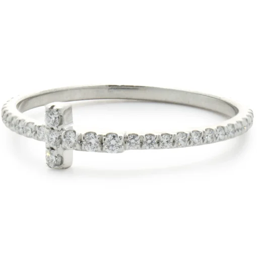Tiffany & Co. 18 Karat White Gold Diamond T Eternity Ring