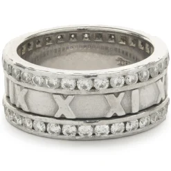 Tiffany & Co. 18 Karat White Gold Diamond Atlas Band