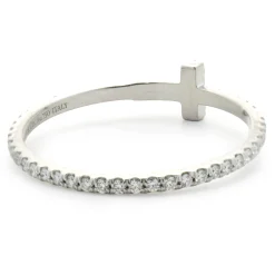 Tiffany & Co. 18 Karat White Gold Diamond T Eternity Ring