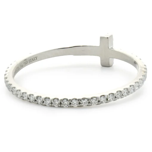 Tiffany & Co. 18 Karat White Gold Diamond T Eternity Ring