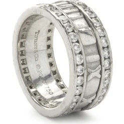 Tiffany & Co. 18 Karat White Gold Diamond Atlas Band