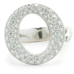 Tiffany & Co. Elsa Peretti Platinum Pave Diamond Sevilana Ring