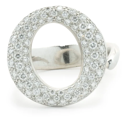 Tiffany & Co. Elsa Peretti Platinum Pave Diamond Sevilana Ring