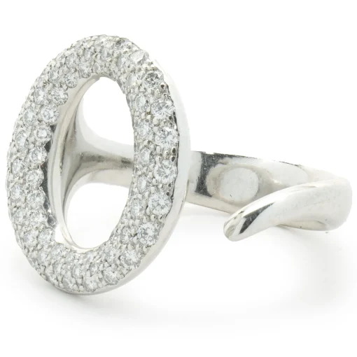 Tiffany & Co. Elsa Peretti Platinum Pave Diamond Sevilana Ring