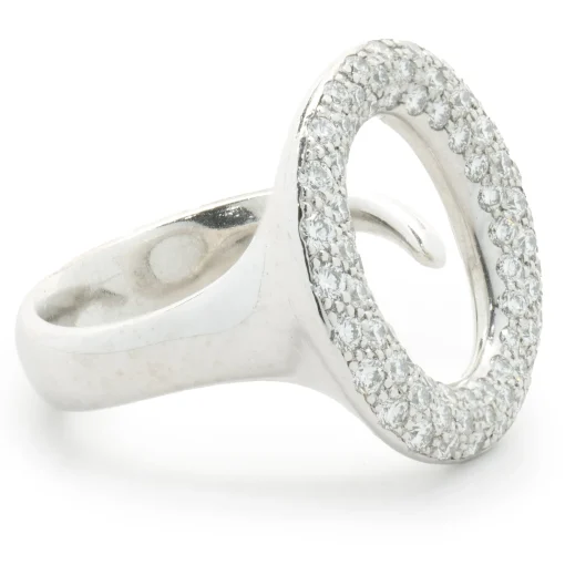 Tiffany & Co. Elsa Peretti Platinum Pave Diamond Sevilana Ring