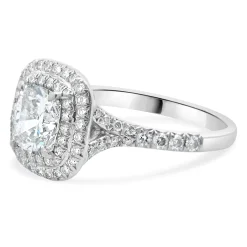 Tiffany & Co. Platinum Cushion Cut Diamond Engagement Ring