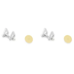 Tiffany & Co. Platinum Triangle Cufflinks and 18k Yellow Gold 5mm Pearl Studs Tuxedo Set